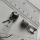 Серебряные серьги с натуральным сапфиром 4.05ct, изумрудом, рубином (2182399) - изображение 4