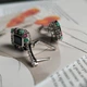 Серебряные серьги с натуральным сапфиром 4.05ct, изумрудом, рубином (2182399) - изображение 5