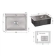 Мойка для кухни интегрированная Lidz Handmade H5845 (LDH5845BRU35384) Brushed Steel 3,0/1,0 мм - изображение 2