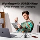 Сетевое зарядное устройство UGREEN X688 USB-A/3xUSB-C 100W Robot GaN Tech Fast Charger Grey (45515B) - изображение 8