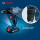 Акумуляторний дриль-шурупокрут Bosch GSB 183-LI (18В, 13 мм, 56 Нм, 2 Агод) ударний + 2АКБ зарядний пристрій кейс (25645) - зображення 6