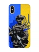 Матовий чохол з чорними боками на iPhone XS MAX :: Солдат (патріотичний принт 350) - зображення 1