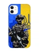 Матовий чохол з чорними боками на Apple iPhone 11 (6.1) :: Солдат (патріотичний принт 350) - зображення 1