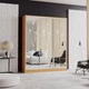 Шафа купе Mebel Star трьохдверна з дзеркалом 180*240*60 Дуб Молочний - зображення 1
