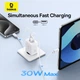 Мережевий зарядний пристрій Baseus Cube 30 Вт USB-C+USB-A PD/QC білий - изображение 12