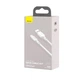 Кабель Baseus Simple Wisdom Data Cable Kit USB to Type-C 5A (2PCS/Set）1.5m White (TZCATZJ-02) - зображення 2
