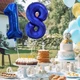 Фольгированный шарик Цифра 9, синий бархат, 76 см - изображение 4