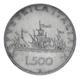 Монета Италия 500 лир 1959 Серебро F-VF Корабли Парусники - изображение 1