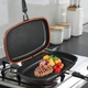 Сковорода-гриль двостороння антипригарне Double grill PAN GRANDBERG прямокутна подвійна 32 см - зображення 3