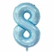 Фольгированный шарик Цифра 8, нежно голубая (baby blue), 76 см - изображение 1