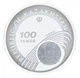 Монета Казахстан 100 тенге 2005 Серебро Proof XX Зимние Олимпийские игры 2006 в Турине - Лыжи (Ag 925, 31,1 грамм) - изображение 2