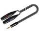 Переходной аудиокабель Jack 3.5 stereo штекер 2х XLR3 гнездо 0.5 м.п. ∅3.4×6.4 мм 1T-AIC47-00.5 - изображение 2