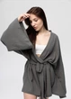 Кимоно Pretty из муслина короткое серое One size - изображение 6