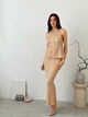 Юбка длинная осенняя женская ARTKNIT Loren 39586 S Бежевая (4823093471085) - изображение 4