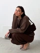 Юбка миди осенняя женская ARTKNIT Loren 39604 L Шоколадная (4823093471290) - изображение 5