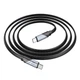 Кабель HOCO U119 Type-C to Type-C 60W, 1.2m, nylon, aluminum connectors, Black (6942007605021) - изображение 4
