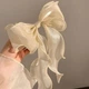 Бант для волос на заколке из органзы 26*16*8 см Fashion Accessories Бежевый - изображение 2