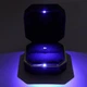Квадратна коробочка для заручного кільця Briller футляр з LED підсвічуванням для пропозиції / ювелірних та біжутерних виробів, синій із золотистим (105065120) - зображення 3
