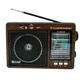 Радіоприймач AM/FM/SW1-SW9 GOLON RX-9966UAR із USB, SD, MP3 радіо програвач з акумулятором Коричневий - изображение 1