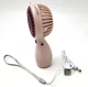 Вентилятор аккумуляторный мини с ручкой USB диаметр 6см высота 13см Handy Mini Fan JX-998 розовый - изображение 5
