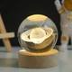 Нічник 3D "Сатурн" у кришталевій кулі, LED підсвічування, дерев'яний каркас. - зображення 4