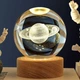 Нічник 3D "Сатурн" у кришталевій кулі, LED підсвічування, дерев'яний каркас. - зображення 5