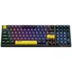 Игровая проволочная клавиатура Onikuma G38 Three Color Wired Mechanical Keyboard 98 Keys |раскладка ENG, механическая, Brown Switch, геймерская, проводная, USB, RGB-подсветка, 98 клавиш, широкая совместимость| Черный - изображение 1