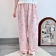 Пижаные штаны с принтом Hello Kitty, светло-розовые, тонкие, летние, one size (10501) - изображение 1