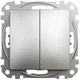 Переключатель двухклавишный матовый алюминий Sedna Design & Elements Schneider Electric SDD170108 - изображение 1