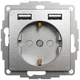 Розетка з заземленням+USB Мат алюм Sedna Elements Schneider Electric SDD170052 - зображення 1