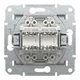 Розетка компьютерная двойная 5e UTP Asfora Schneider Electric алюминий EPH4400161 - изображение 3