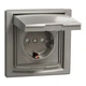 Розетка с заземлением, защитными шторками и крышкой IP44 Schneider Electric бронза EPH3100369 - изображение 1