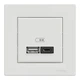 Розетка USB А+С 3 А 45 Вт Asfora Schneider Electric біла EPH2700421 - зображення 1