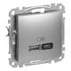 Розетка USB A+C, 3 A, 45 Вт, Алюминий Sedna Design Schneider Electric SDD113404 - изображение 1