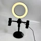 Кільцева лампа для селфі 16 см на штативі з 2 тримачами Refil Light, світлодіодна Led лампа Чорна RLS-16-Black - зображення 2
