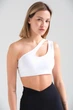Жіночий Спортивний Топ З Ефектом Push Up На Одне Плече Without Yoga L/XL White - изображение 1