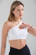 Жіночий Спортивний Топ З Ефектом Push Up На Одне Плече Without Yoga L/XL White - изображение 4