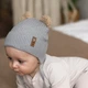 Шапка в’язана з вушками Teddy на зав’язки на бавовняній підкладці Барні Talvi 42-44 Сірий 16267 - зображення 1