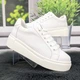 Кроссовки женские Fashion белые кожаные с перфорацией 40р (25,5 см) 4874 - изображение 3