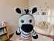 Мягкая плюшевая игрушка handmade Зебра 45 см черно-белая вязаная крючком амигуруми - изображение 5