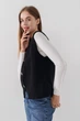 Жилет однотонний трикотажний жіночий Park karon 10840 One size Чорний - зображення 4