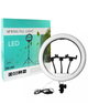 Лампа кольцевая для фото и видео Ring Fill Light QX-360, 36 см, LED, черная, с тремя держателями для смартфона - изображение 1