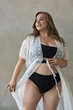 Накидка пляжная халат парео плюс сайз XL-2XL Белая - изображение 4