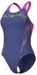 Купальник слитный для женщин Arena Spider Web Swimsuit V Back (UPF 50+) 40 Темно-синий,розовый (007988-890-40) - изображение 2
