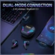 Беспроводные Bluetooth наушники Onikuma T27 |TWS наушники, портативные, Bluetooth 5.3/2.4G, 45/400mAh, USB Type-C, до 6 часов воспроизведения, встроенный ENC микрофон, сенсорное управление, IPX4, подсветка| Черный - изображение 11