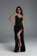 Вечірня чорна довга сукня FashionYouWant L чорний 43330294 - зображення 2