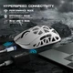 Игровая Мышка ATTACK SHARK R2 White МАГНИЕВЫЙ Корпус Беспроводная Трехрежимная 2.4G/Bluetooth/Кабель, 8000Hz, PAW3950MAX, 42000 DPI, 45 грамм Ультралегкая - изображение 6