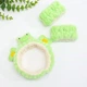 Комплект аксессуаров для умывания: повязка и напульсники - нарукавники Frog мягкий обруч для фиксации волос / женский ободок для макияжа / косметических процедур с ушками, зеленый (105219751) - изображение 4