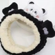 Комплект аксессуаров для умывания: повязка и напульсники - нарукавники Panda мягкий обруч для фиксации волос / женский ободок для макияжа / косметических процедур с ушками, черный (105219264) - изображение 6