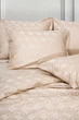 Постільна білизна LUXURY LINENS Jacguard My Love 2 Beige (3800041) - зображення 3